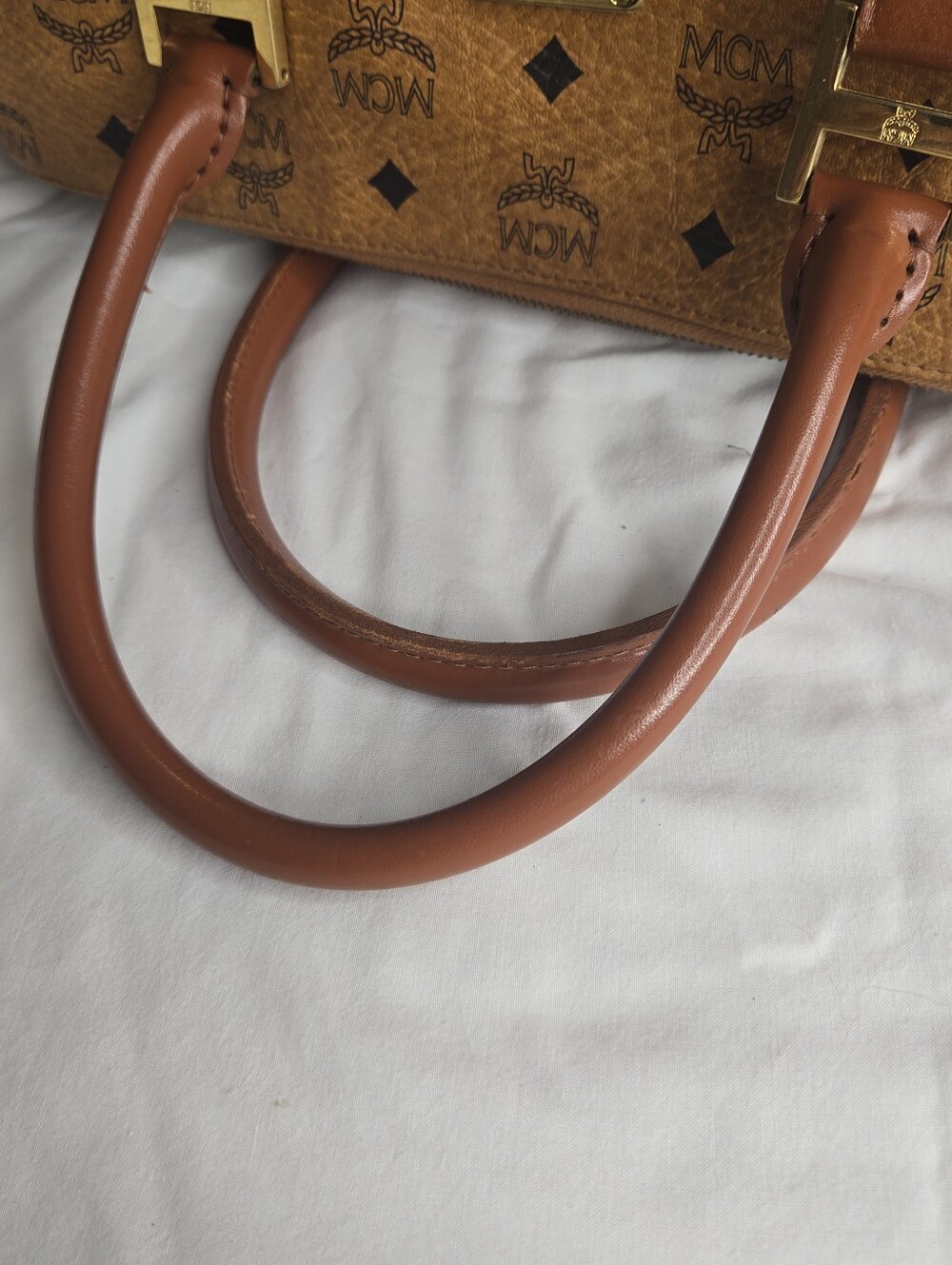 Mcm Visetos Cognac Boston Bag - Picture 10 of 16